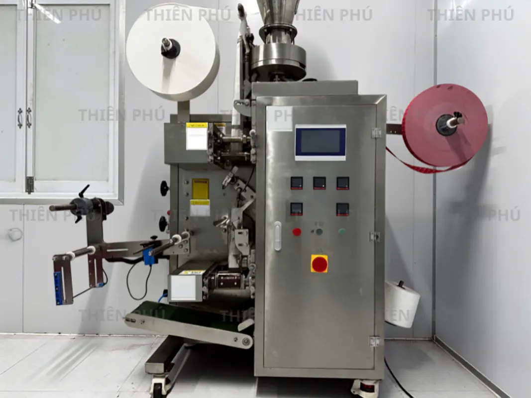 bàn giao máy đóng gói trà túi lọc 2 lớp cho công ty HICHAGOL