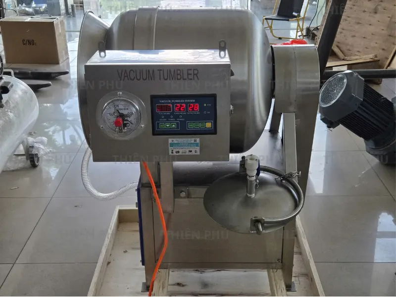 bàn giao máy massager thịt cho Khánh Vy Food