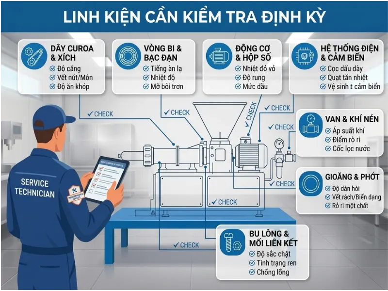 Những Bộ Phận Nào Của Máy Cần Kiểm Tra Định Kỳ?
