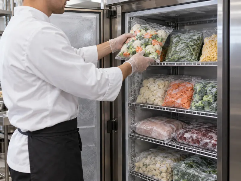 cân nhắc lựa chọn tủ đông đứng để dễ dàng lấy nguyên liệu chế biến