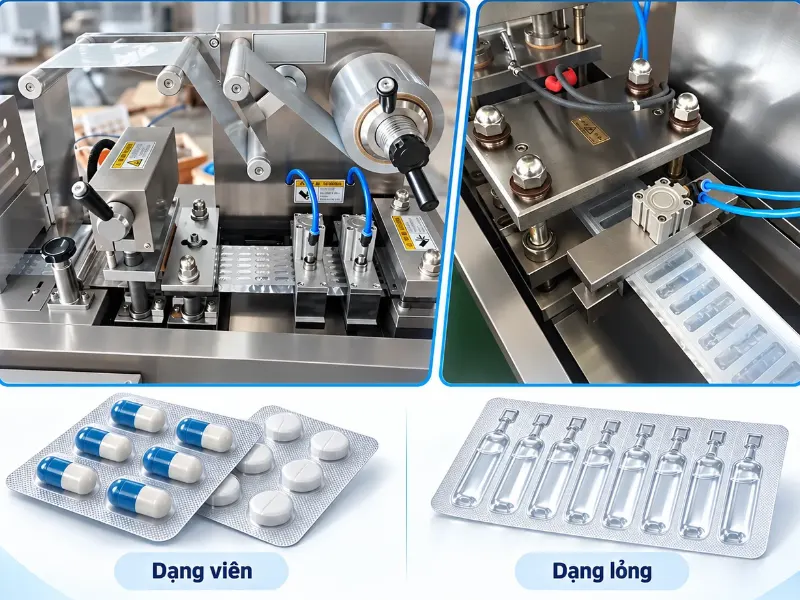Máy ép vỉ dạng viên và dạng lỏng khác nhau về điều gì 